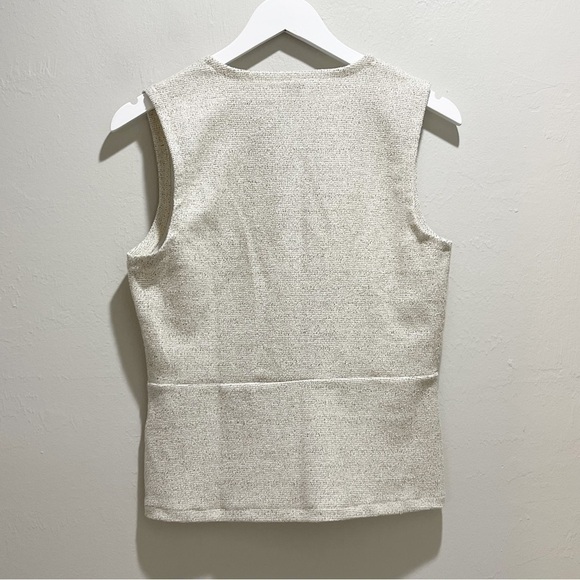 J CREW 365 Women’s Gray BOUCLE PEPLUM TANK Layering Suiting Front Detail Size S - Picture 3 of 9